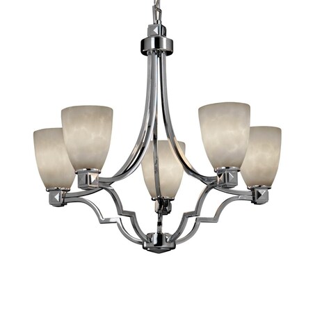 Justice Design Group CLD-8500-15-NCKL Clouds Collection Argyle 5-Light Chandelier